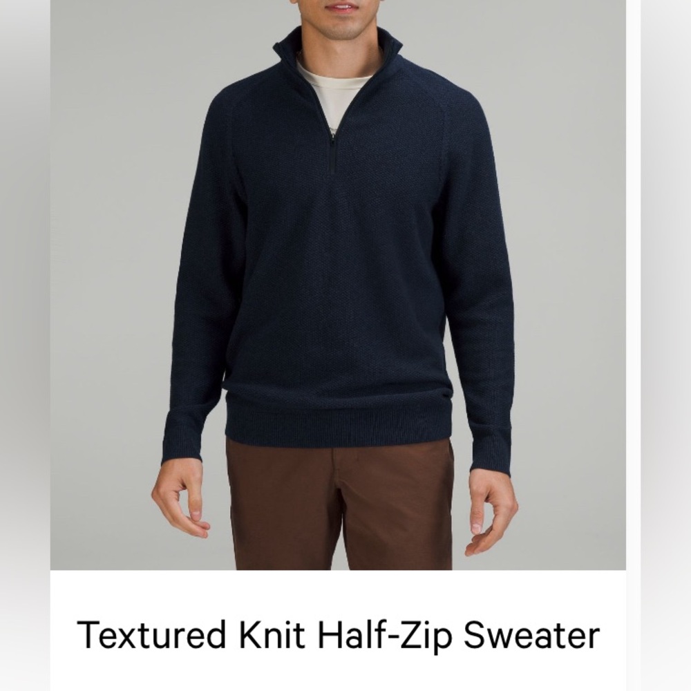 Gray Men’s Lululemon knit half zip sweater